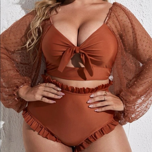 None Other - Plus size women’s swimsuit set size 2X burnt orange